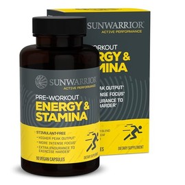 Energy & Stamina Capsules, Caffeine-Free Strength Support, Mushrooms, Thai Ginger for Endurance, Power & Faster Recovery 60 Vegan Capsules