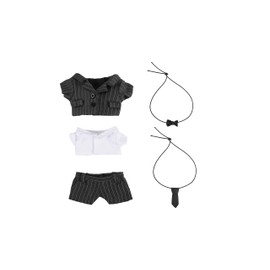 Sewning-Plush-Clothes-15cm-Suit Shirt Tie Bowtie Doll (Grey (Striped))