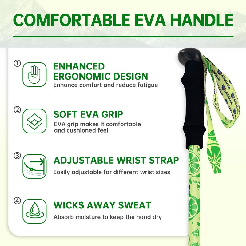 Collapsible Hiking Poles for Kids - 2 Pack Aluminum Trekking
