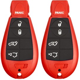 2 New Red Keyless Entry Remote Start Car 5 Button Key Fob Fobik M3N5WY783X IYZ-C01C for Grand Cherokee and Commander