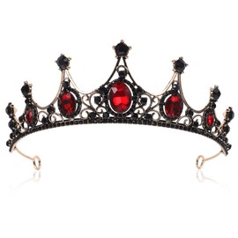 Ipetboom 1pc Black Crown Wedding Bridal Tiara Bridal Tiara Headband Baroque Tiara Baroque Headband Alloy Red