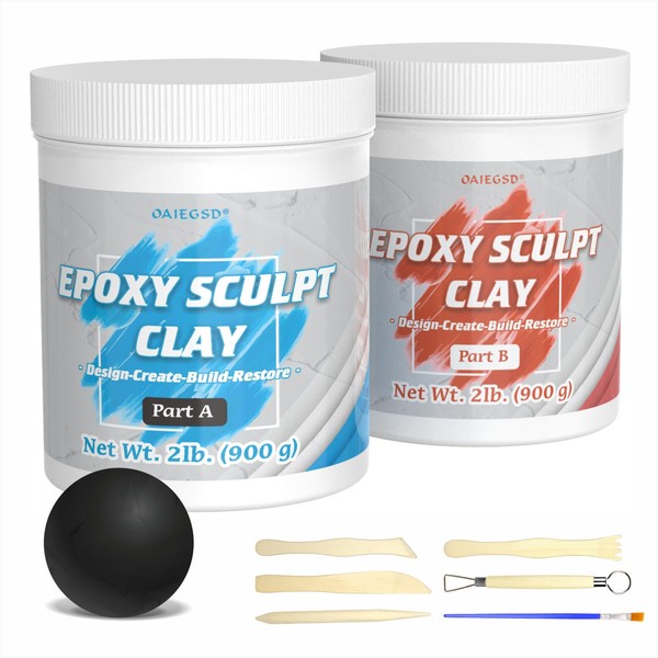 4 Pound Black Epoxy Putty Sculpt Clay, 2 Part (A