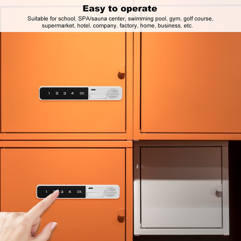 Smart Password Lock Zinc Alloy Touch Keypad Flat Bolt for