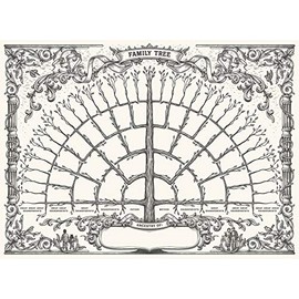 1 Pack - Family Tree Chart To Fill In - 6 Generation Genealogy Poster - Blank Fillable Ancestry Chart [Version 1] - 18" x 24"