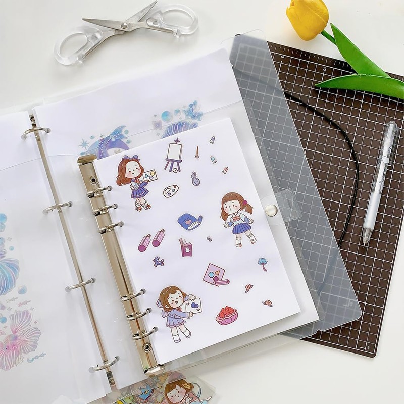 40 Sheets 6-Hole Refills for A5 Notebooks, Removable Release Paper