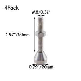 HEVSTIL 4 Pcs Heavy Duty Leveling Feet M8 Thread, Adjustable Furniture Feet, Anti Skid Threaded Rubber Feet, Adjustable Swivel Levelers for Table, Shelves, Workbench, Cabinet, Machine(D20xM8x50)