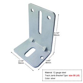DSBGKJI 8 Pack Garage Door Track Jamb Bracket J6, Heavy Duty 12 Gauge Steel Garage Door Parts Reinforcement Bracket Set with Screws & Nuts
