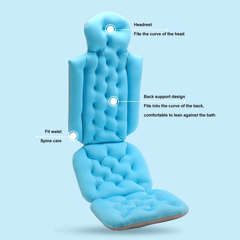 Adult Full Body Bath Pillow Prevent Slipping Detachable Washable Bathtub