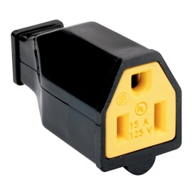 Legrand Pass & Seymour SA993BKCC10 15-Amp 125-volt Straight Blade Connector Two Pole Three Wire, Black (1 Count)