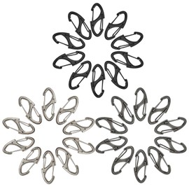 30Pcs Zipper Clips Anti Theft, Anti Theft Zipper Locks for Backpacks, Purse & Handbag Zippers Security, S Carabiner Clip, Mini Carabiner Clips, Black, Grey & Silver