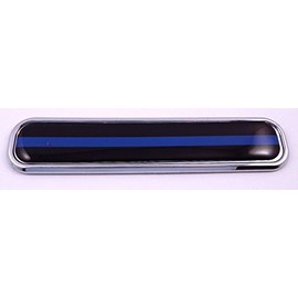 Thin Blue line Police Flag Chrome Emblem 3D auto Decal car Bike Boat 5.3"
