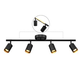 GLOBE Electric 64000166 30" 4-Light Track Lighting with 7W LED Integrated Night Light Strip, Matte Black, Pivoting Track Heads, Nightlight: 400 Lumens, 2000 Kelvin, Ceiling Light, Home Improvement