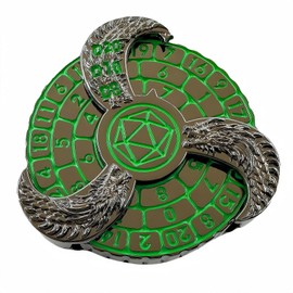 D&D Themed Fidget Spinner, dice Spinner, D4,D6, D8, D10, D12,D20,D% 7-in-1 Metal dice, Perfect for D&D Dungeons and Dragons, RPG and Pathfinder Role Playing Games (Green)