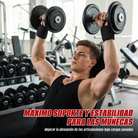 2 Pares Muñequeras Gym, Muñequeras Crossfit Deportivas para Hombres y Mujeres, Protexe os Pulsos, Adecuado para Entrenamiento, Gimnasio, Levantamento de Peso, etc.
