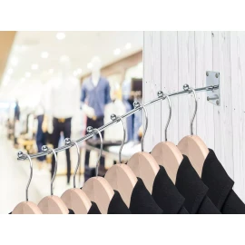 Exhivit Blister Cascada Curva Cromo De Pared P/ropa , Blusas 5 Pzs