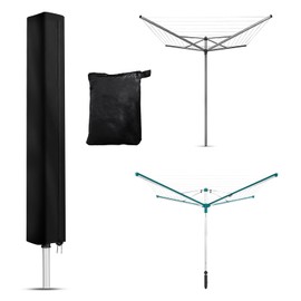 Newbob Rotary Washing Line Cover for Brabantia 4 Arms, Extra Large Rotary Airer Cover for Rotary Dryer, 420D Oxford Weatherproof Rotary Clothes Line Cover with Zip for Airer 40m 60m