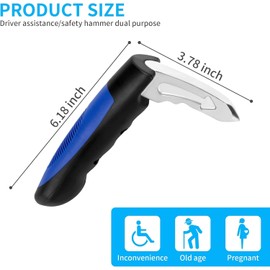 2Pcs Portable Vehicle Support Handle, Elderly Car Assist Handle Cane Automotive Door, Multi-Function Window Breaker Standing Mobility Aid for Elderly Car Emergency Tool, Supports Up to 350 Pounds