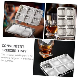 Ice Cube Mold Ice for Freezer Ice Cube Tray with Lid Metal Ice Cube Tray Freezer Ice Mold Sphere Ice Molds Bourbon Ice Maker Ice Cube Maker Baby Chocolate Stainless Steel Household