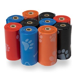 Best Pet Supplies Dog Poop Bags for Waste Refuse Cleanup, Doggy Roll Replacements for Outdoor Puppy Walking and Travel, Leak Proof and Tear Resistant, Thick Plastic - Assorted Colors, 150 Bags