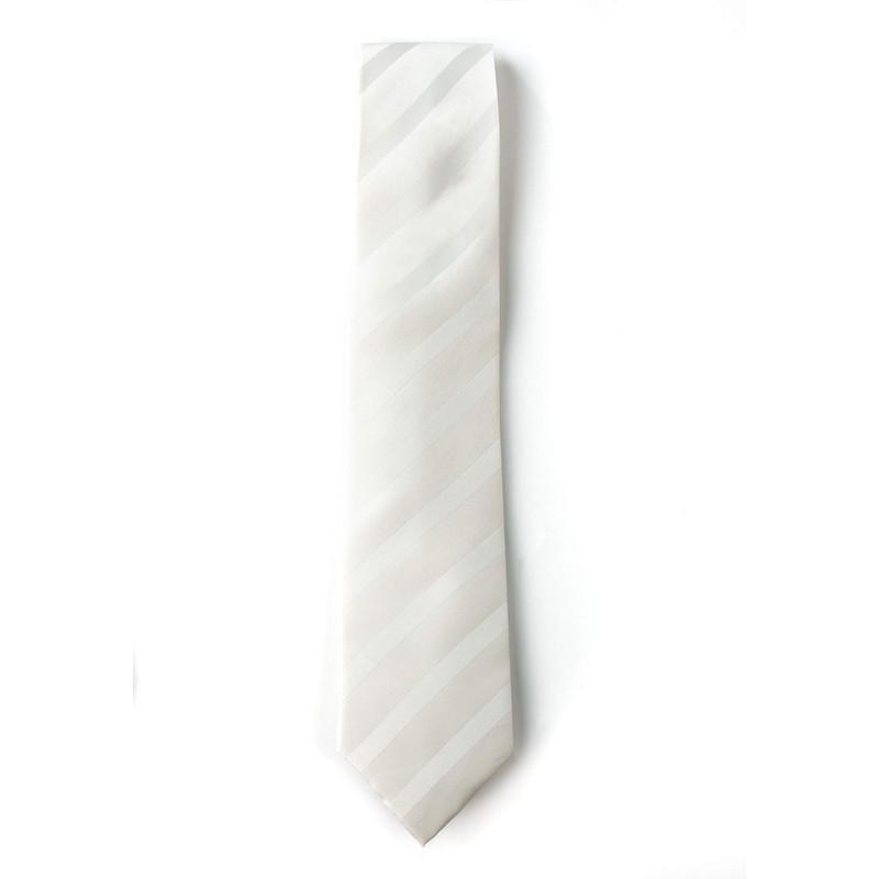 Spring Notion Men's Elegant Stripes Woven Necktie Ivory