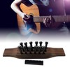 12 String Guitar Bridge Kit Black Roswood and Plastic Saddle