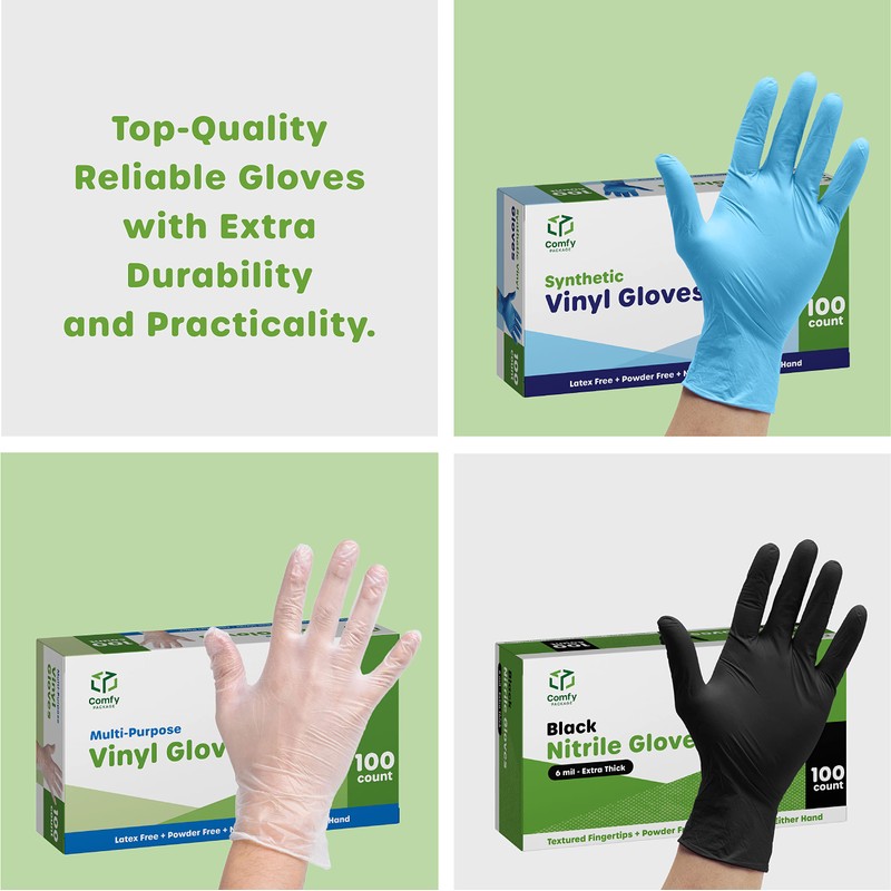 [100 Count] Nitrile Disposable Gloves - 4 mil. | Latex