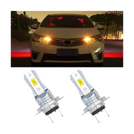 Osilly Car H7 LED Fog Light, 2 PCS Auto Bright LED Fog Headlight Bulbs, 80W 6000K Plug and Play Daytime Running Lights, Automotive Replacement Headlamp Driving Bulb for Various Vehicle（Yellow）