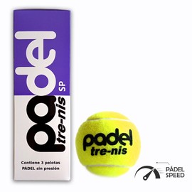 TRE NIS Envase con 3 Pelotas De Pádel Sin Presión Modelo Speed