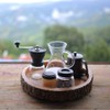 Mixpresso Manual Coffee Grinder, Spice Grinder Manual, Glass Jars, Ceramic