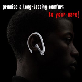 Ear Hooks Compatible with AirPods Pro 1, 2, AirPods 1, 2, 3, EarPods Headphones Holders for Running, Sport, Jogging, Cycling, Gym Anti-Slip Comfortable Fit, Ergonomic Design Silicone White