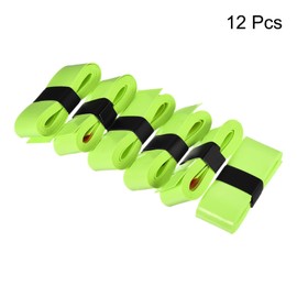 PATIKIL 43.3" Tennis Racket Grip Tape, 12 Pack PU Overgrip Stretchy Non-Slip Absorb Sweat for Badminton Fishing Rod, Light Green