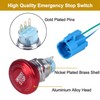 DMWD 1Pc 19mm Metal Latching Emergency Stop Push Button Switch