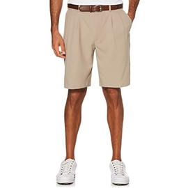 PGA TOUR Men's Double Pleat Golf Short with Active Waistband (Size 30-44 Big & Tall), Chinchilla, 32