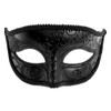 ILOVEMASKS Black Glitter Eye Mask & Silver Swan Laser Cut