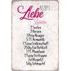 Schatzmix Tin Sign with Saying Recipe Love Ingredients Soul Metal