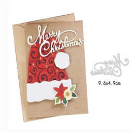 Silver Christmas Cutting Dies Merry Christmas Metal Die Cuts Template Xmas Letter Embossing Stencils for Scrapbooking Card Making DIY Craft Supplies, Arts, Crafts
