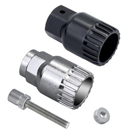 Bicycle Bottom Bracket Remover, Tool Crank Puller Remover, 24 mm Universal 20 Teeth Non-Slip Tool, Bottom Bracket Wrench, with 1 Black Centre Bracket Bicycle Repair Tool