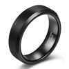 SHINYSO 6mm Mens Wedding Band Tungsten Carbide Ring Beveled Edges