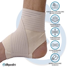 Beman - Knöchelschutz für Verzerrung, orthopädisch, elastisch, verstellbar, Art. 351 (2 (Knöchelumfang 2123 cm)