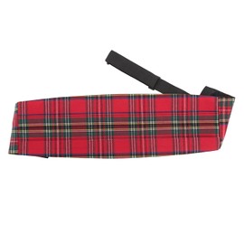 DQT Mens Tartan Plaid Red Royal Stewart Adjustable Cummerbund