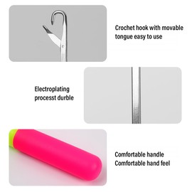 BOUMVID Latch Hook Set, 2 Pieces Latch Crochet Hook Hooks, Crochet Latch Needle Hair Crochet Hook, Knitting Hooks for DIY, Crafts, Braiding Crochet Hooks, 3.8 mm & 5.7 mm