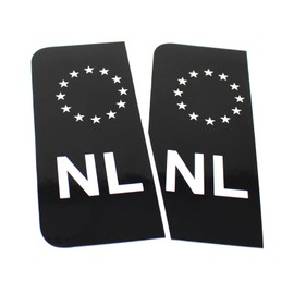2 x Number Plate EU Field Sticker Film, Black, Car, Trailer, Caravan, Bus