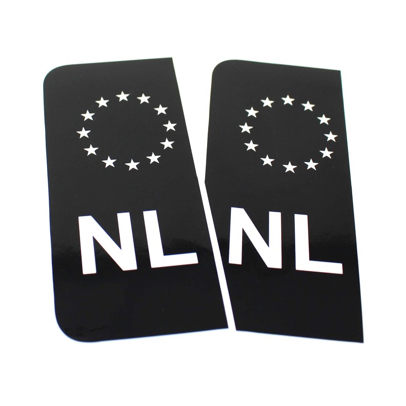 2 x Number Plate EU Field Sticker Film, Black, Car,
