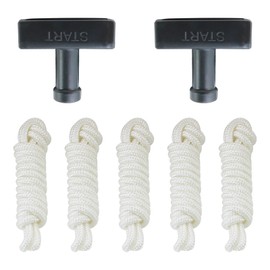 RAROZEEK Pull Cord Rope for Champion 2500 3500 4000w Generator Parts Honda and Clones GX160 GX200 Predator 212cc Engine Recoil Starter Pull Start Cord 3.5mm 4.27ft (5 Pack Rope with 2 Handles)