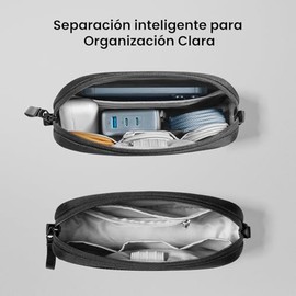 tomtoc Electronics Organizador de viaje, resistente al agua, bolsa de viaje, organizador de cables para artículos esenciales, accesorios de bolsa tecn