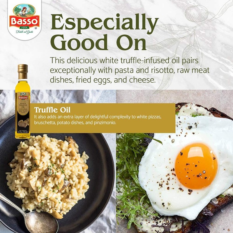 BASSO 1904 White Truffle Infused Oil, 8.5 fl oz (250ml)