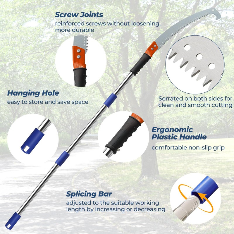 Pole Saws for Tree Trimming, 10FT Long Branch Cutter Handle