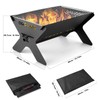 Odoland Camping Campfire Grill, Portable Folding Charcoal Grills, Backpacking BBQ