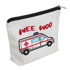 WZJHCL Emergency Medical Technician Makeup Pouch Bag EMT Appreciation Gift Ambulance Technician Cosmetic Bag Paramedics Gift (Wee Woo)