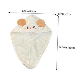 Zerodeko Absorbent Quick Dry Hair Cap Cartoon Coral Fleece Turban for Soft Hair Wrap Hat Lightweight and Compact Design for Travel and Daily Use